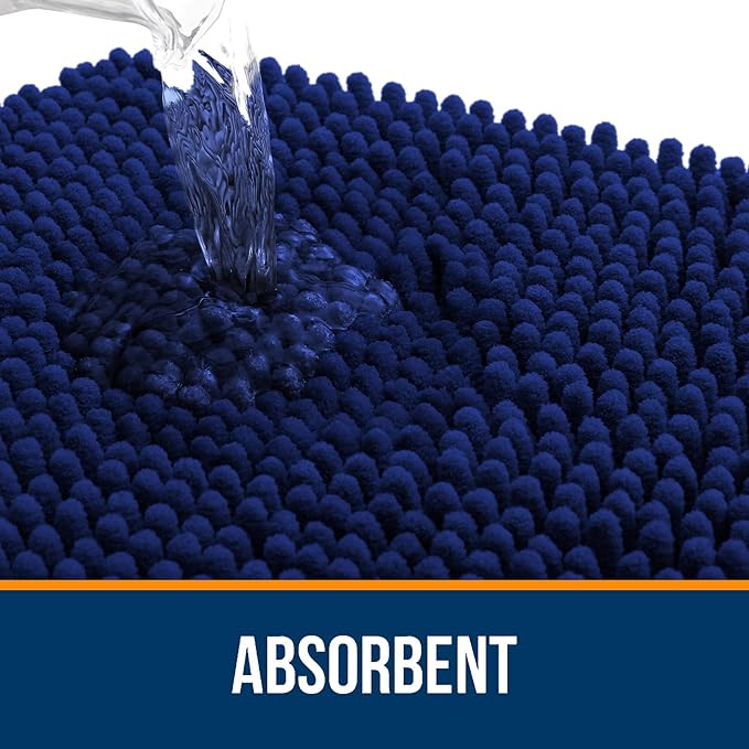 OLANLY Bathroom Rugs 59x24, Extra Soft Absorbent Chenille Bath Rugs, Rubber - Image 4