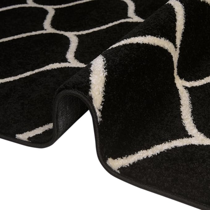 Rugs.com Lattice Frieze Collection Rug – 4' x 6' Black Medium Rug Perfect - Image 9