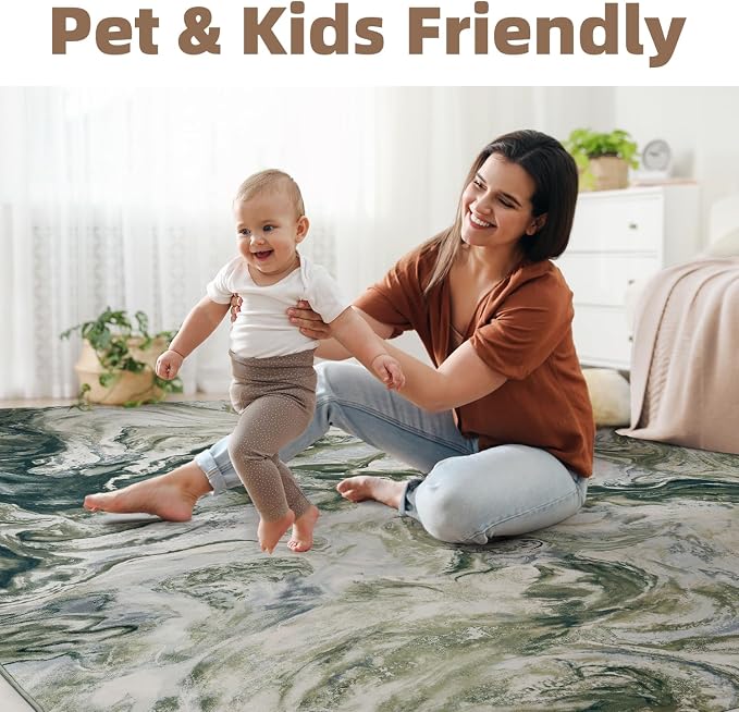 4x6 Washable Area Rugs for Living Room, Stain Resistant Carpet for Dining Room - Image 5