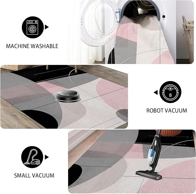 Abstract Art Line Living Room Area Rugs 5x8, Modern Boho Geometric Print Rug - Image 5