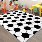 Soft Soccer Rug, Gifts for Boys Girls, Cute Bedside Shag Area Rug for Kids - Image 4