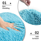 Teal Bathroom Rug 24x48 Non Slip Fluffy Bath Mat - Image 5