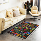 Books Area Rug 3x5 Rainbow Bookshelf Rugs - Image 2