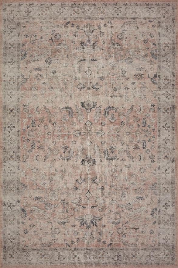 Loloi Hathaway Collection HTH-06 Blush/Multi 5'-0" x 7'-6", .25" Thick Area Rug - Image 3