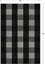 GENIMO Checkered Rug 27.5x43 inches Black and White Outdoor Rug Buffalo Plaid - Image 2