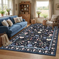 5x7 Washable Non-Slip Rug, Vintage Floral Area Rug by GarveeHome