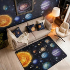 Planet Large Area Rug 5x7 Solar System Outer Space Living Room Rug | Universe - Image 4