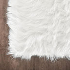 Latepis White Fur Rug 5x6.7, Faux Sheepskin Fluffy Washable Rug - Image 5
