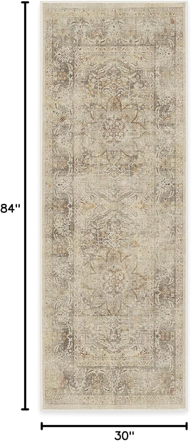 RUGGABLE Washable Vintage Runner Rug – Sarrah Hazel 2.5x7, Stain-Resistant - Image 2