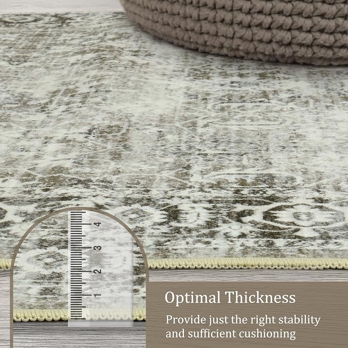 Morebes Vintage Long Bathroom Runner Rug, Washable Entryway Rugs Indoor Non Slip - Image 4
