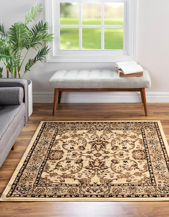 Rugs.com Yasmin Collection Rug – 8 Ft Square Ivory Medium Rug Perfect - Image 5