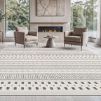 Beverly Rug Micro Loop Area Rug Gray/White 5x7 Geometric Modern Scandinavian by BeverlyRug