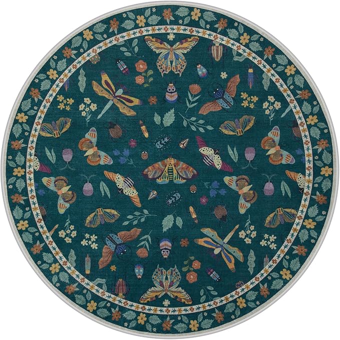 Lahome Insect Washable Round Area Rug, Soft Round Rugs 6ft Ultra-Thin Non-Slip - Image 7