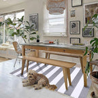 KOZYFLY Striped Outdoor Rug 3x5 Ft Front Door Rug Gray and White Hand Woven - Image 5