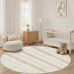Nakagishi Round Rug Boho Area Rugs: 6x6 Washable Large Circle Neutral Soft - Image 6