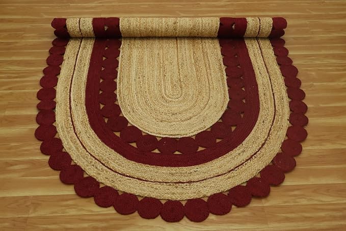 2x20 Flatweave Runner – Oval Flatweave Kilim Rug, Hand Braided Natural Jute - Image 7