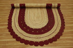 8x10 Jute Oval Rug – Natural Kilim Flatweave Rug, Solid Red Beige Hand Braided - Image 7