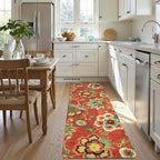 Lahome Floral Red Christmas Runner Rug 2x5, Washable Kitchen Hallway Runner Rug - Image 2