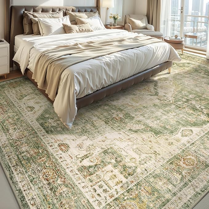 AMOAMI-3X5 Area Rug-Soft Washable Vintage Throw Accent Rugs - Image 4