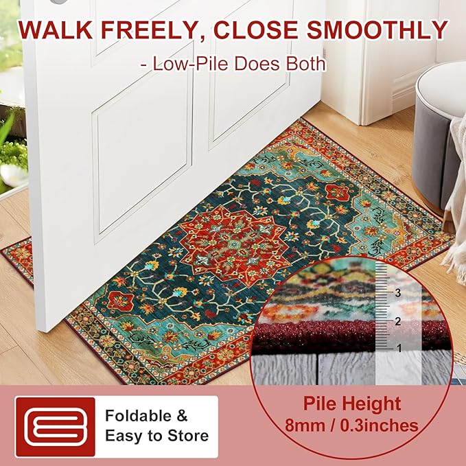 WILLSUN Washable Area Rugs, 9x12 Non-Slip Boho Large Area Rugs - Image 4