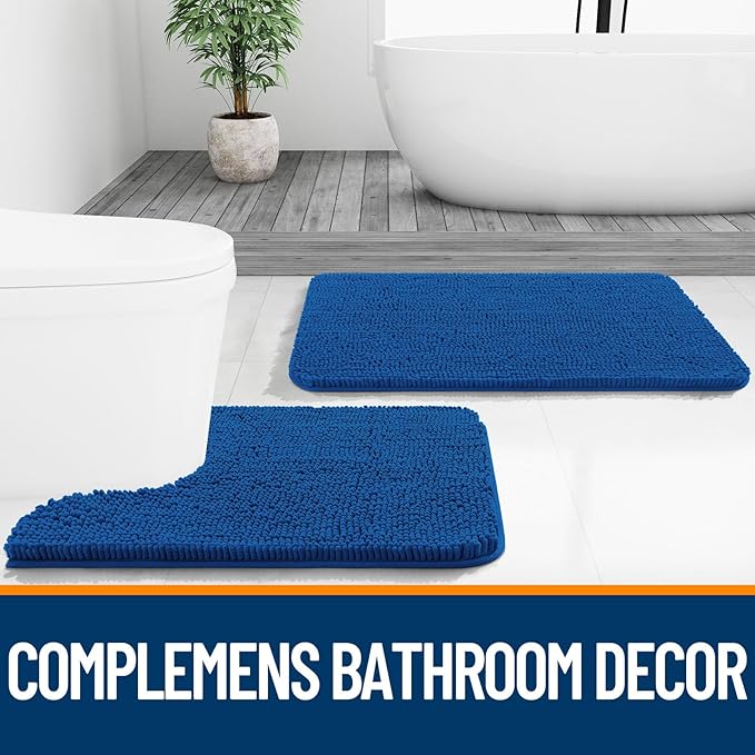 OLANLY Bathroom Rugs 30x20, Extra Soft Absorbent Chenille Bath Rugs, Rubber - Image 8