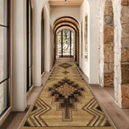 Vintage Geometric Cross Hallway Runner Rug, 2x7ft Entrance Washable Rug - Image 4