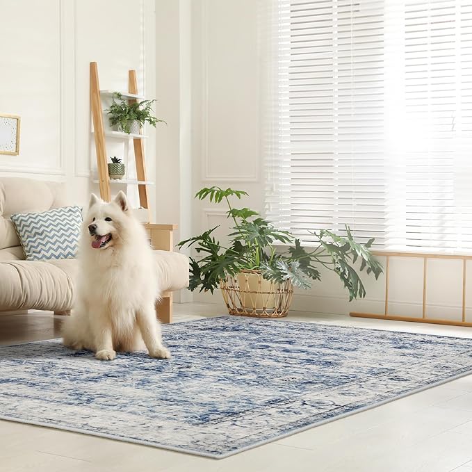 Lahome Washable Rugs 5x7 Area Rugs, Retro Distressed Non Slip Throw Carpet - Image 8