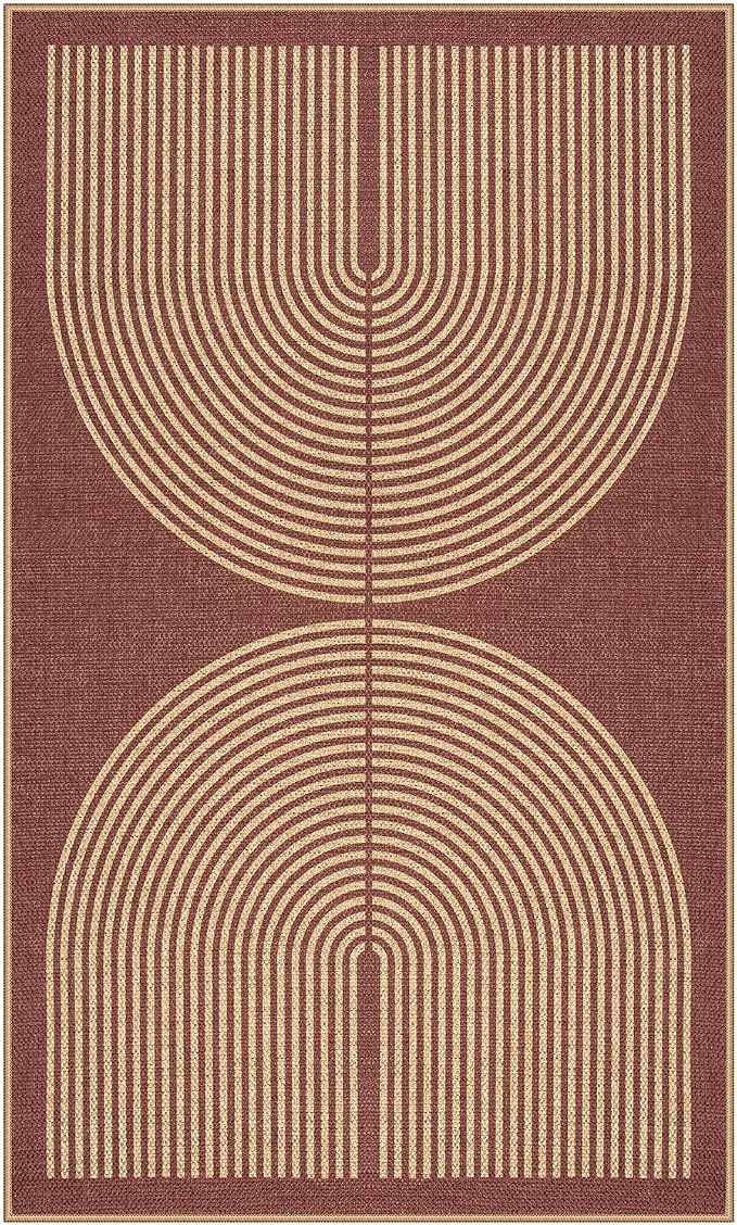 Lahome Modern Rainbow Easy Jute Patio Rug, 3x5 Washable Entry Way Rugs Indoor - Image 7
