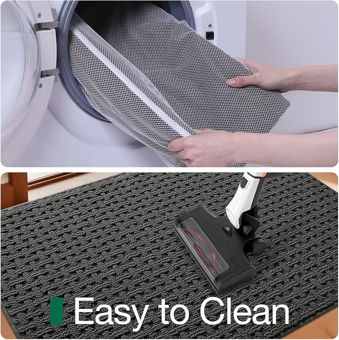 LUMI Washable Door Mat Indoor Entrance 24x36, Dirt Trapper Front Door Mats - Image 4