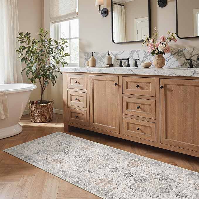GENIMO Runner Rug 2x6 Non Slip Machine Washable Vintage Hallway Runner Rug - Image 4