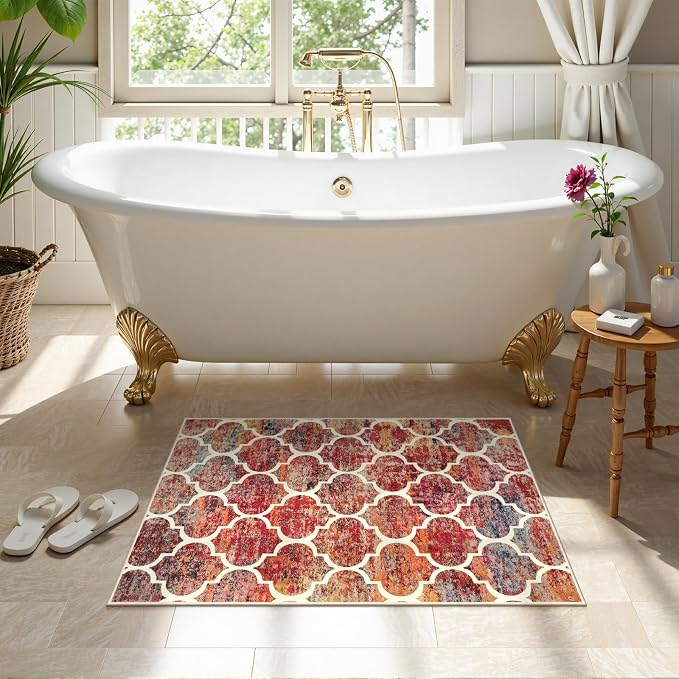 Lahome Moroccan Kitchen Rugs -2x3 Washable Rug Small Indoor Door Mat Throw Rug - Image 3