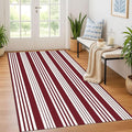 KOZYFLY Striped Outdoor Rug 4x6 Ft Red and White Christmas Front Door Rug Woven by KOZYFLY