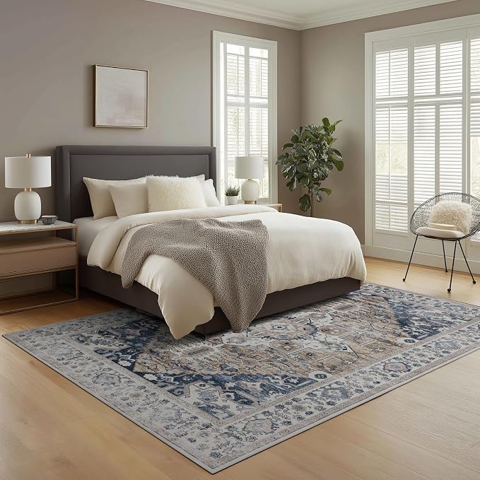 Washable Rugs 5x7 Area Rugs for Living Room, Thin Carpet for Bedroom, Soft Faux - Image 3