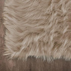 Latepis Throw 2x6 Rug Runner Light Brown Faux Fur Rug Washable Shaggy Rug - Image 5