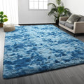 Large Shag Area Rugs 6 x 9, Tie-Dyed Plush Fuzzy Rugs by Deerhoo
