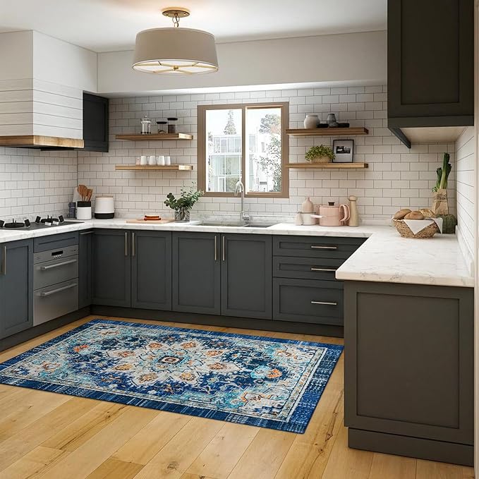 Easy-Going Area Rug 5x7 Washable Boho Rugs - Image 6