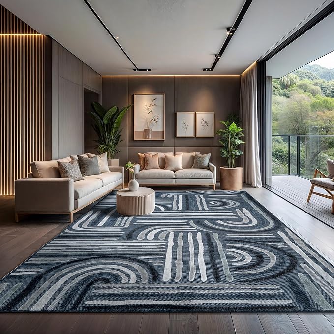 CAMILSON Indoor Outdoor Rug, Easy-Cleaning Non-Shedding Living Room, Garden and - Image 8
