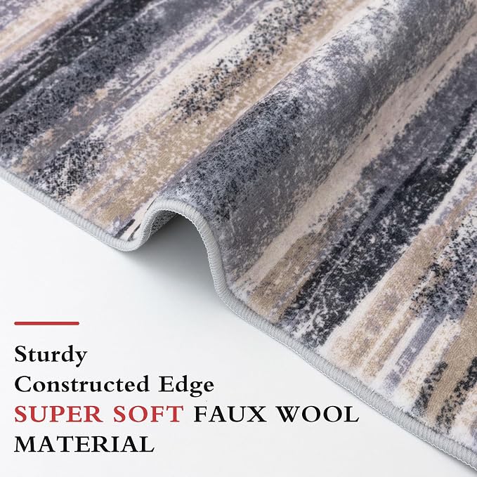 Modern Abstract Entryway Rug Indoor 2x3 Washable Rug Non-Slip Soft Small Area - Image 5