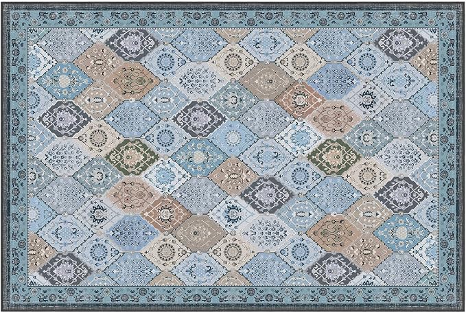 Phantoscope Washable Area Rug 6'x9' Non-Slip, Vintage Boho Rugs - Image 3