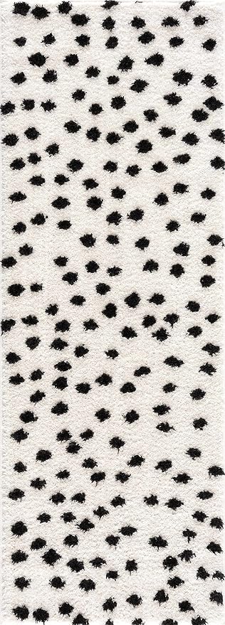 Hauteloom Tilos Dalmatian Hallway, Entryway Shag Runner Rug by Hauteloom