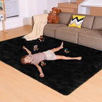 5x7 Black Rug for Living Room Bedroom, Fluffy Large Area Rug Soft Shag Non-Slip by Unknown