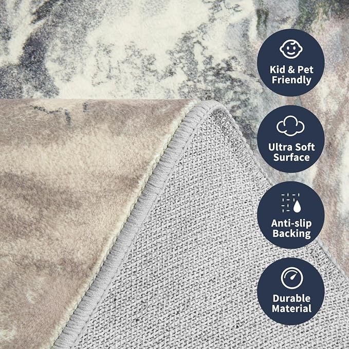 4x6 Washable Area Rugs for Living Room, Stain Resistant Carpet for Dining Room - Image 5