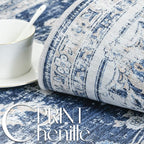 jinchan Hallway Runner Rug 3x7 Machine Washable Runner Rug Dark Blue Vintage - Image 4