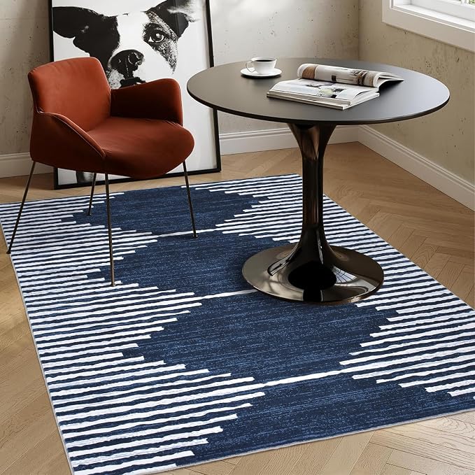 HelloTree Area Rug 4x6 Geometric Rug, Washable Modern Neutral Stain Resistant - Image 3