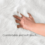 Latepis White Faux Fur Rug 8x10, Faux Fur Sheepskin Rug - Image 5