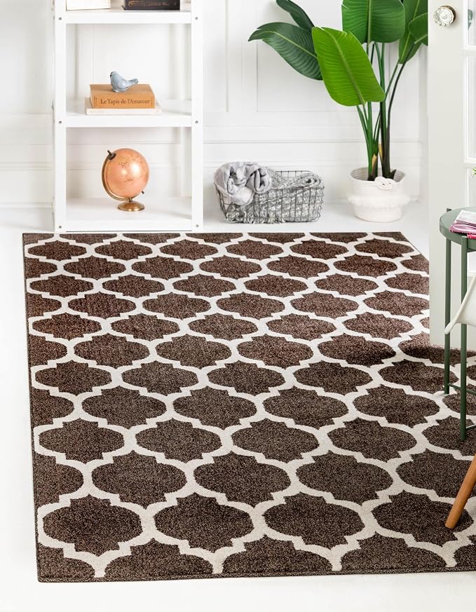 Rugs.com Lattice Collection Rug – 3' x 5' Chocolate Brown Medium Rug Perfect by Rugscom