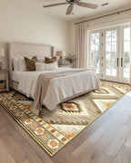 Area Rug 5x8 Rug Machine Washable Non-Slip Low Pile Print Pattern Western Rug - Image 8