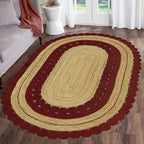 2x12 Flatweave Runner – Handmade Boho Oval Rug, 0.27" Thick, Solid Red Beige - Image 2