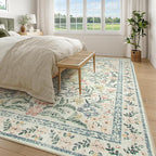 Wonnitar Large Living Room Rug, Floral 10 x 14 Machine Washable Area Rugs - Image 6