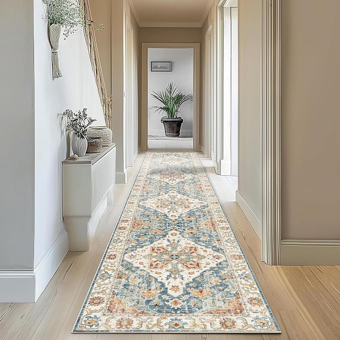Enkor Runner Rugs for Hallway, 2.6x10.5 Washable Soft Non Slip Floor Rugs for - Image 6